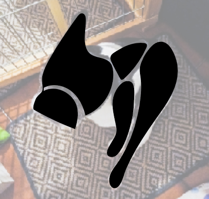 Primo studio grafico per il logo personale: bozza disegnata a linee nere sovrapposta a una fotografia, per esplorare composizione e semplificazione grafica.